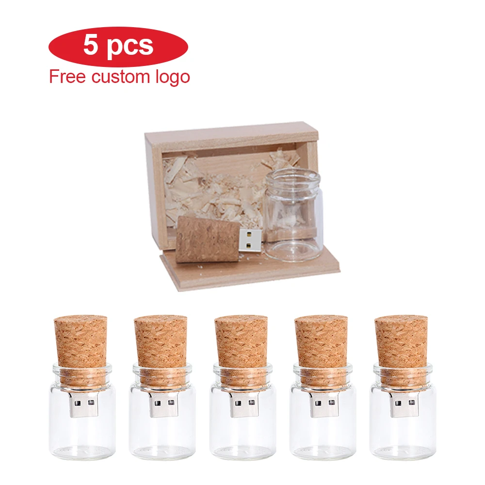 

5pcs/lot USB 2.0 U disk USB Glass Drift Bottle with Cork Flash Drive Stick Pendrive 4GB 8GB 16GB 32GB 64GB 128GB Wedding Gift