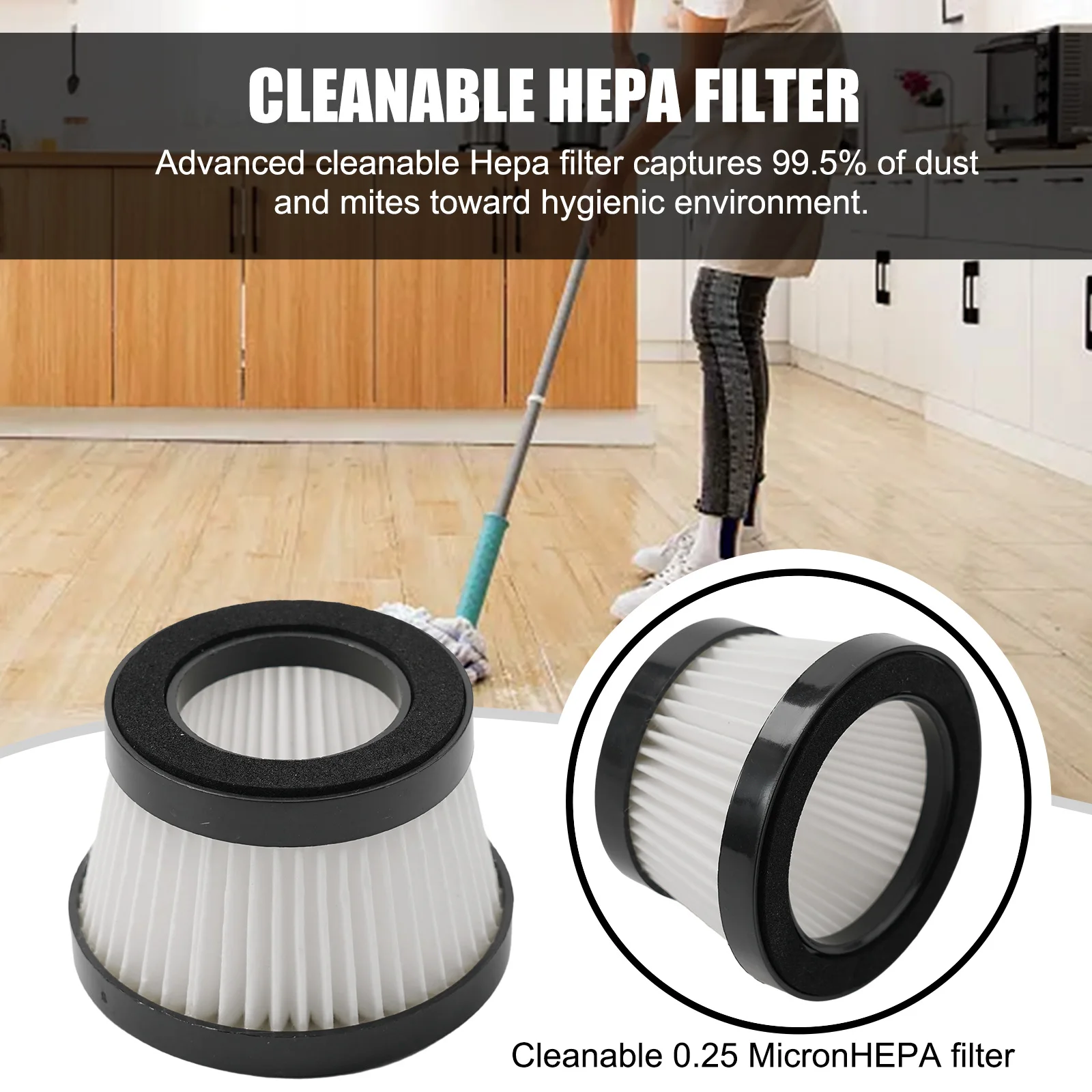 

High Quality Home HEPA Filter Vac Cleaner Filter Filtering Dust Lightweight Practical Recyclable White Durable
