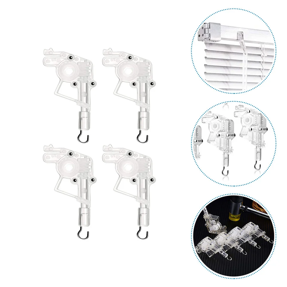 

4 Pcs Venetian Curtain Head Blinds Accessories Bottom Bracket Wand Tilt Plastic Parts