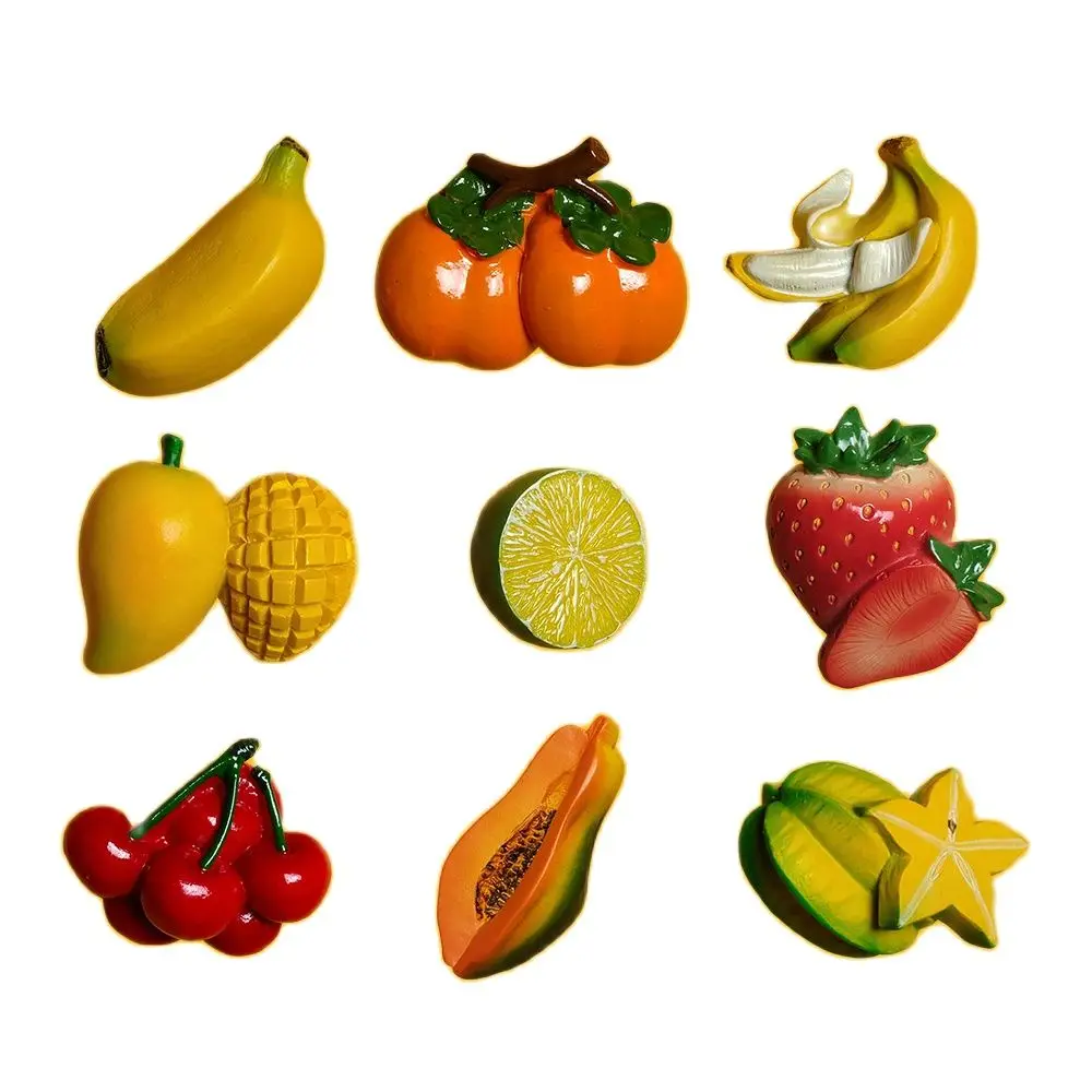 

3D Artificial Fruits Series Fridge Magnet Home Decoration Magnetic Stickers Creative Resin Crafts Mango Refrigerator Magnets