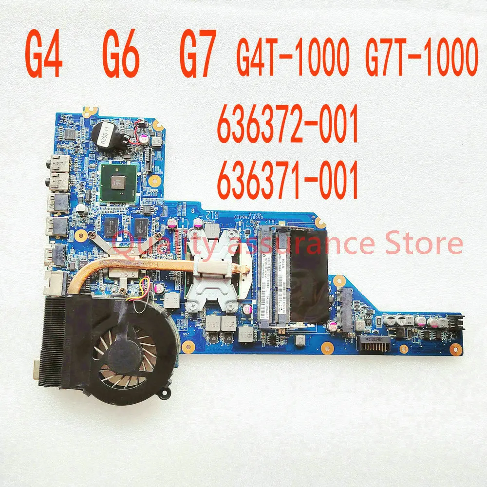 Материнская плата для ноутбука HP PAVILION G4T-1000 G7 G7T-1000 R12 + радиатор + процессор DA0R12MB6E0 636372-001 636371-001 HM55