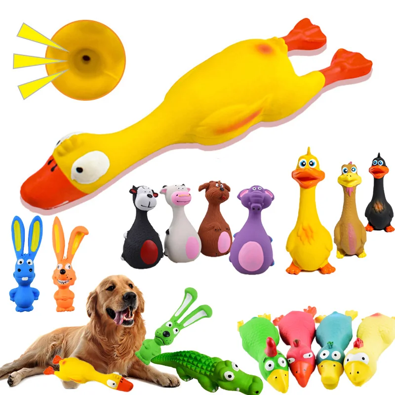 

Screaming Chicken Squeeze Sound Toy Interactive Rubber Pet Dog Toy Puppy Cat Chewing Toys Teeth Cleaning Bite Resistant For Dog