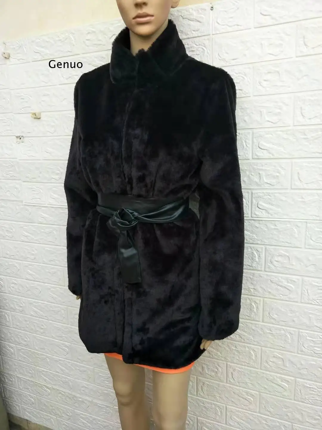 European and American Fashion New Style Rabbit Fur Coat, Fur and Mink Fur Mid-Length Coat for Women