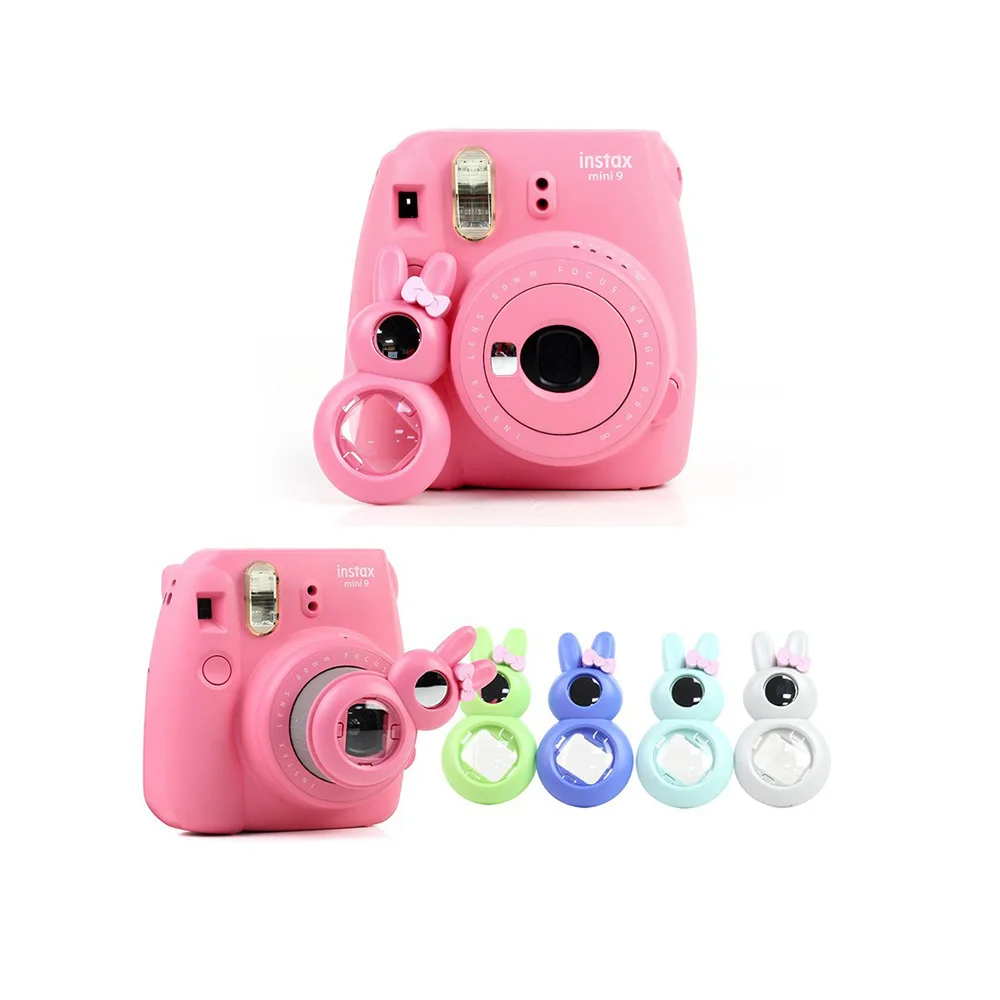 Фото Подходит для Fujifilm Polaroid Mini 9/8/8 +/7S серии, зеркало для селфи, цвет макарон, аксессуары для зеркал для селфи с кроликом №2