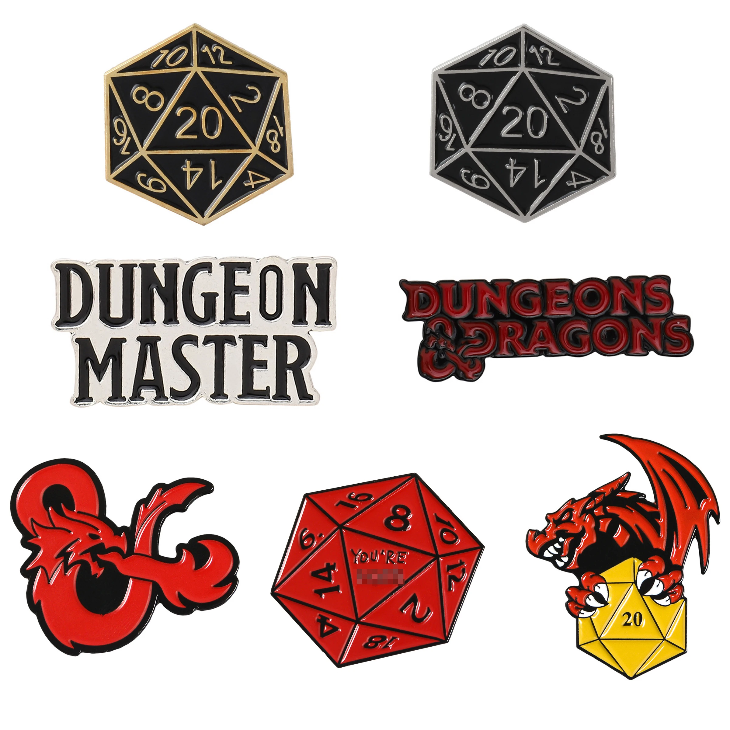 

DnD Dungeon Master Dungeon And Dragon Enamel Pin Alloy Brooch Pack Clothes Lapel Pin D20 Badge Lapel Pins