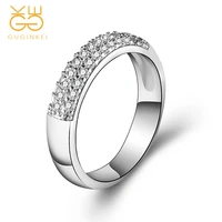 guginkei fashion female simple zircon classic rings ladies womens jewellery 925 sterling silver ring gift