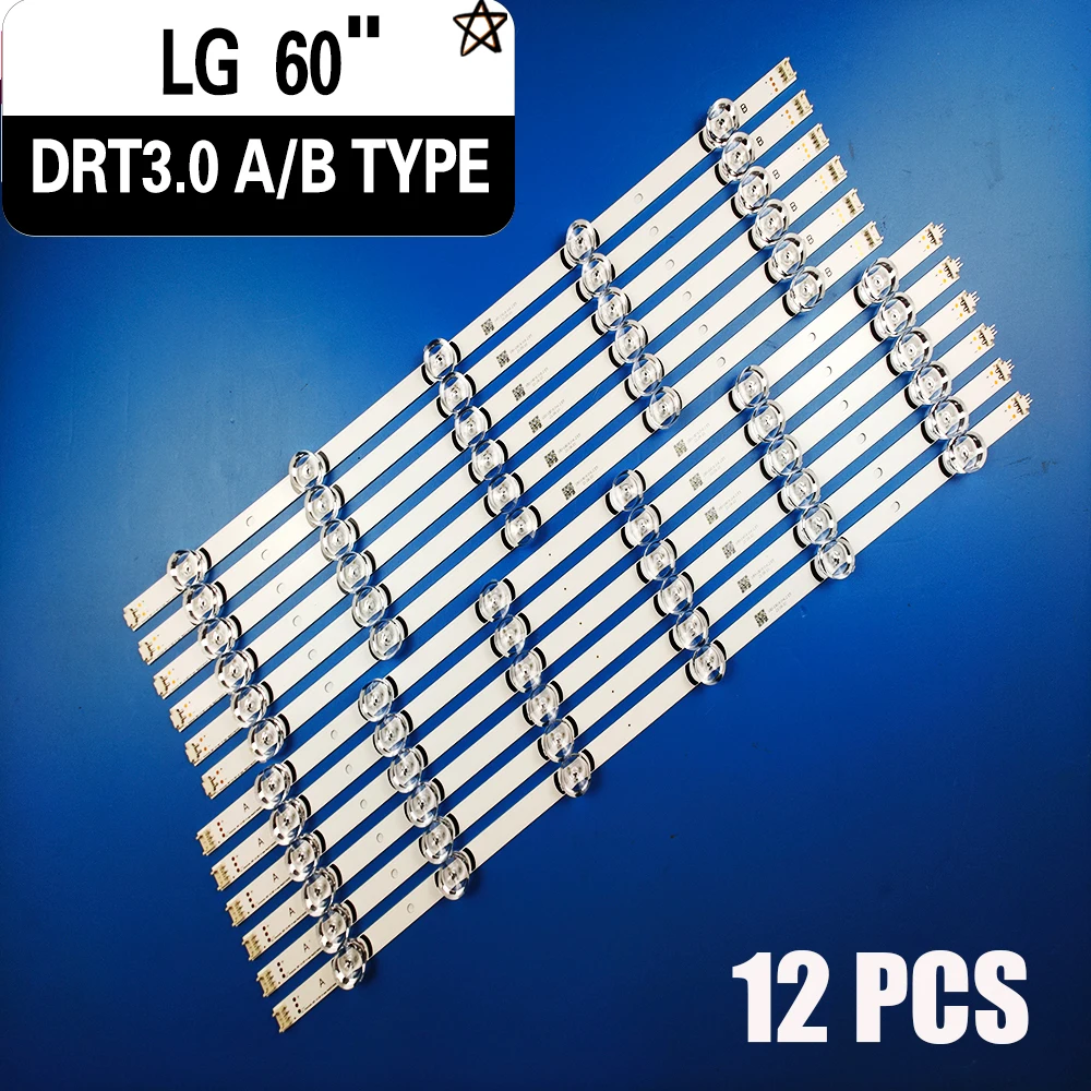 

100% New 12pcs/Kit LED strips for L G 60 TV 60GB6580 60LB6500 UP 60LB7100 UT LC600DUF FG P2 LG INNOTEK DRT 3.0 60 A TYPE REV01