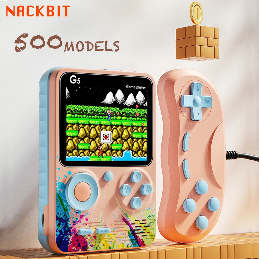 

Handheld game console 500 in 1 nostalgic game console color screen retro toy Two Roles Gamepad and AV boy game console