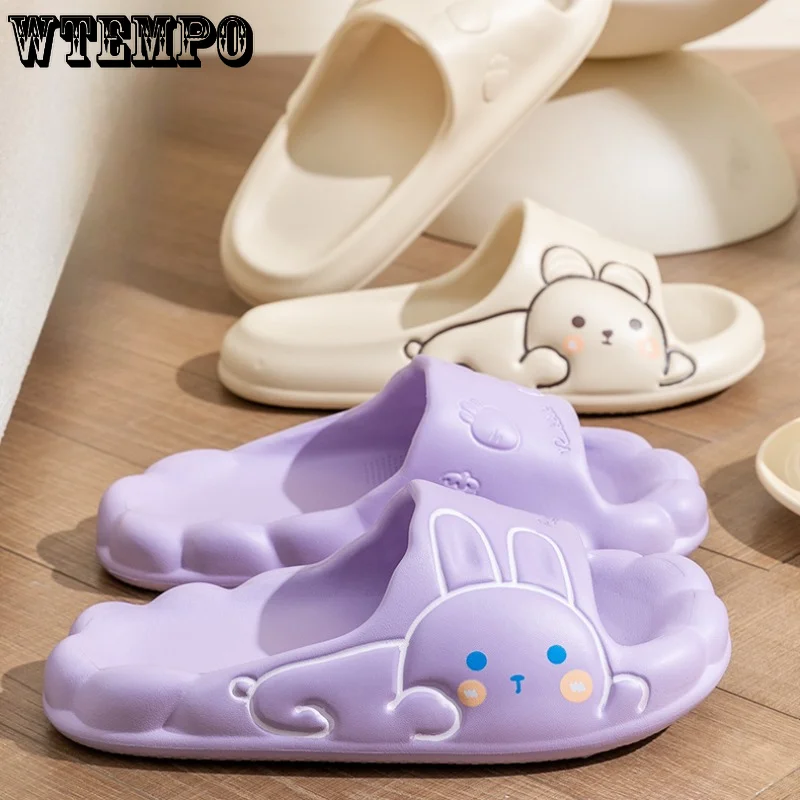 WTEMPO Women Slippers Summer Cartoon Shoes Soft Thick Non-slip Pool Indoor Home Flip Flops EVA Outdoor Sandals Dropshipping