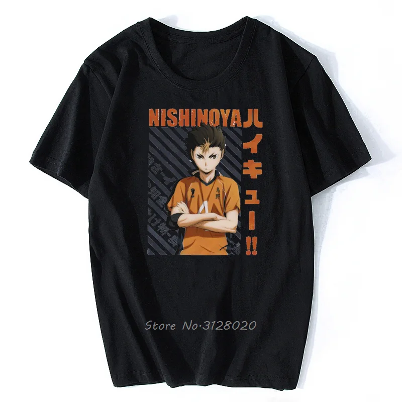 

Футболка Yuu Nishinoya с рисунком из аниме, Haikyu, для волейбола, карасуно, хинаты, кагеямы, оригинальная, уличная одежда, Harajuku