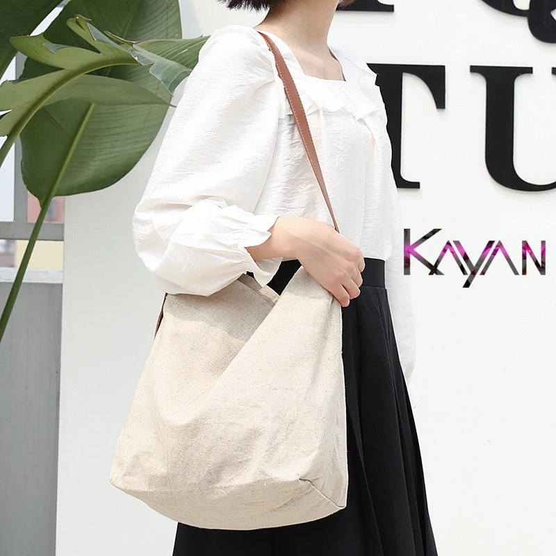 High Quality Korean Large Capacity Women's Canvas Bag Literay Trend Simple Ladies Shoulder Bag Causal Student Shopping Bag