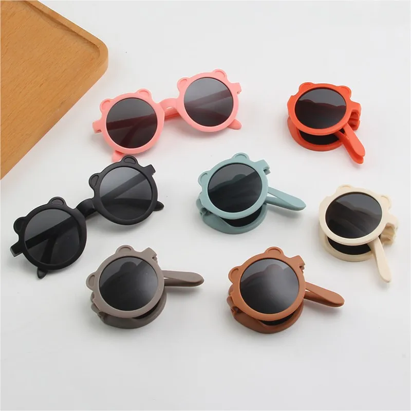 

Индивидуальные складные солнцезащитные очки круглые очки для мальчиков и девочек ретро оттенки Повседневные детские солнцезащитные очки складные милые Солнцезащитные очки