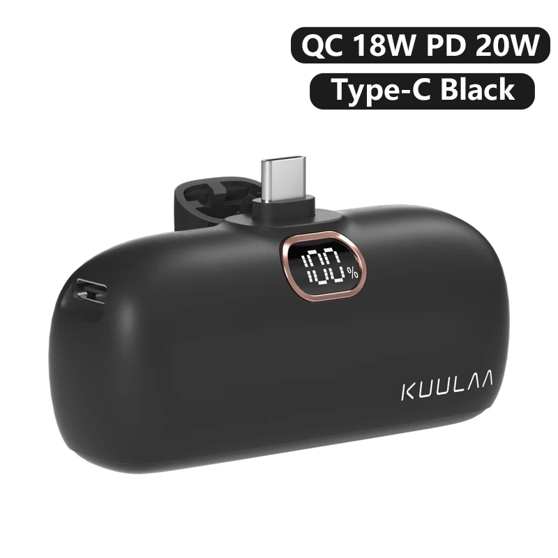 Портативный аккумулятор KUULAA Mini Power Bank 5000 мАч с быстрой зарядкой — фото товара