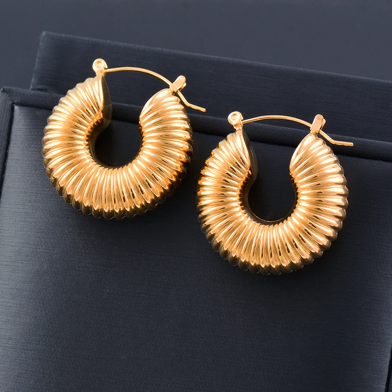 

SINLEERY Stainless Steel Hoop Earrings For Women Gold Color Round Square Party jewelry accessories earrings 2022 trend ES428 SSK