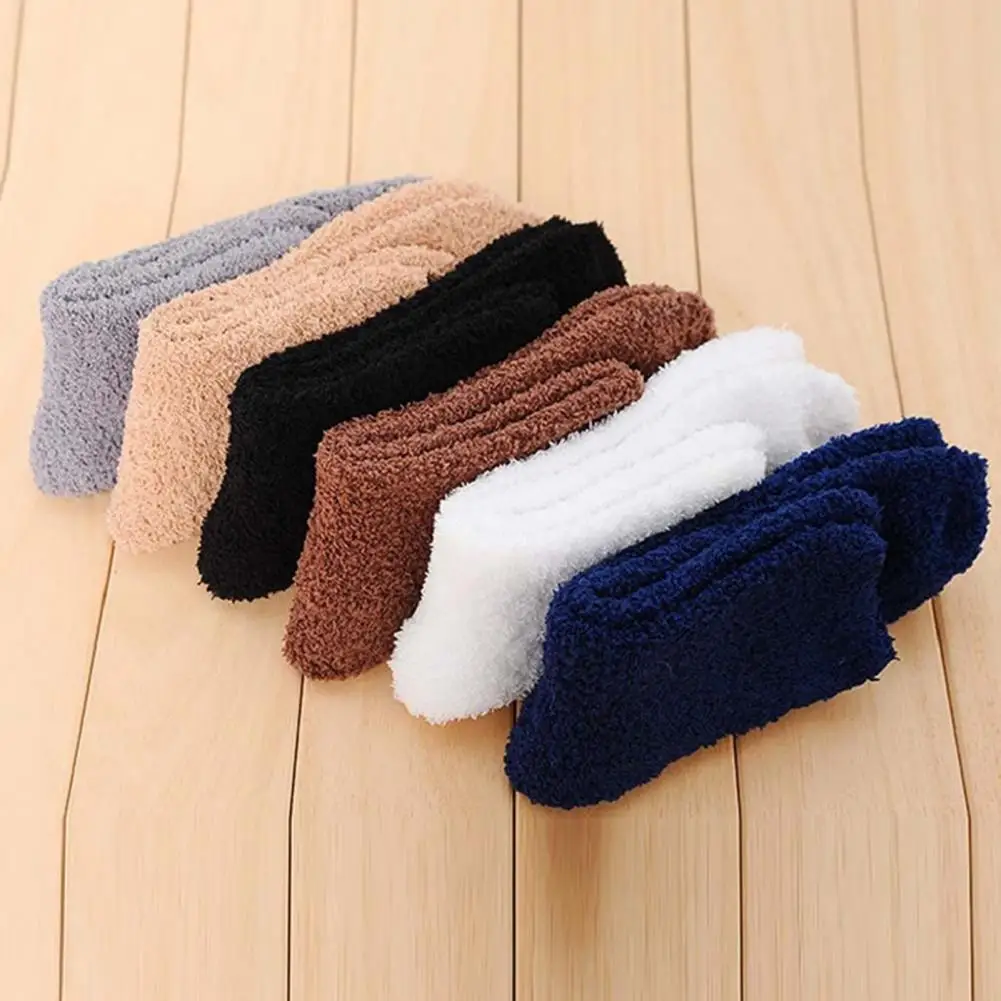 

Autumn 1 Pair Casual Warm Free Size Socks Coral Fleece Socks Thicken for Indoor