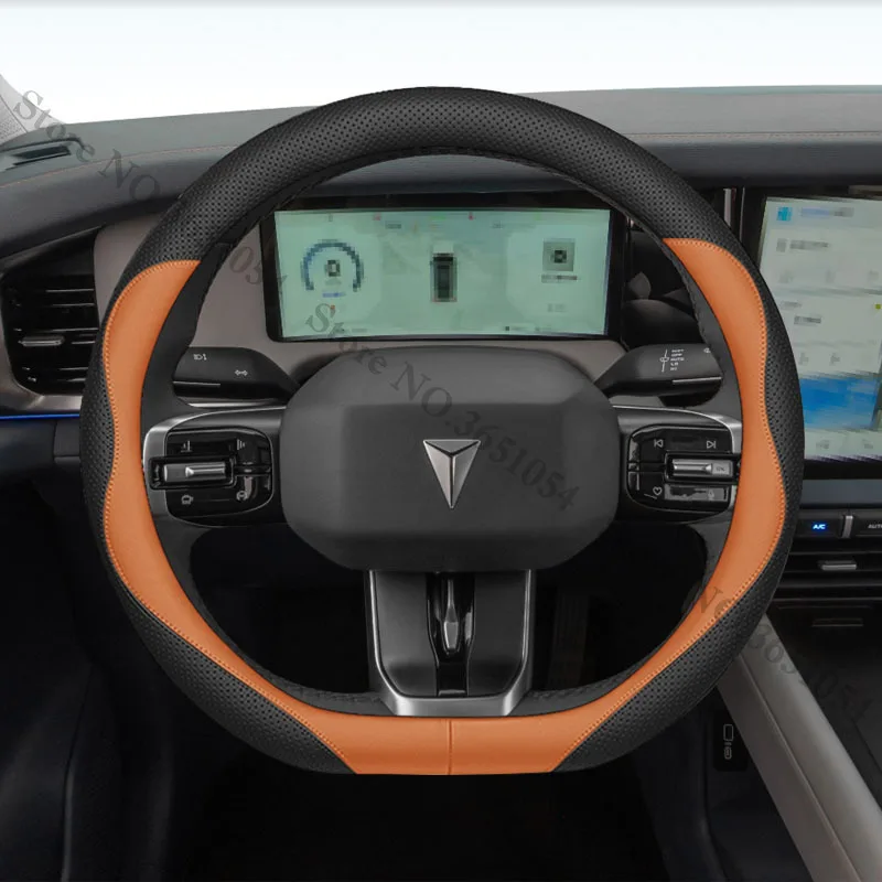 Фото Оплетка-чехол на руль для Changan Deepal G318 2024 2025 2026 2027, плетеная оплетка D-образного типа, защита руля, автостайлинг №4