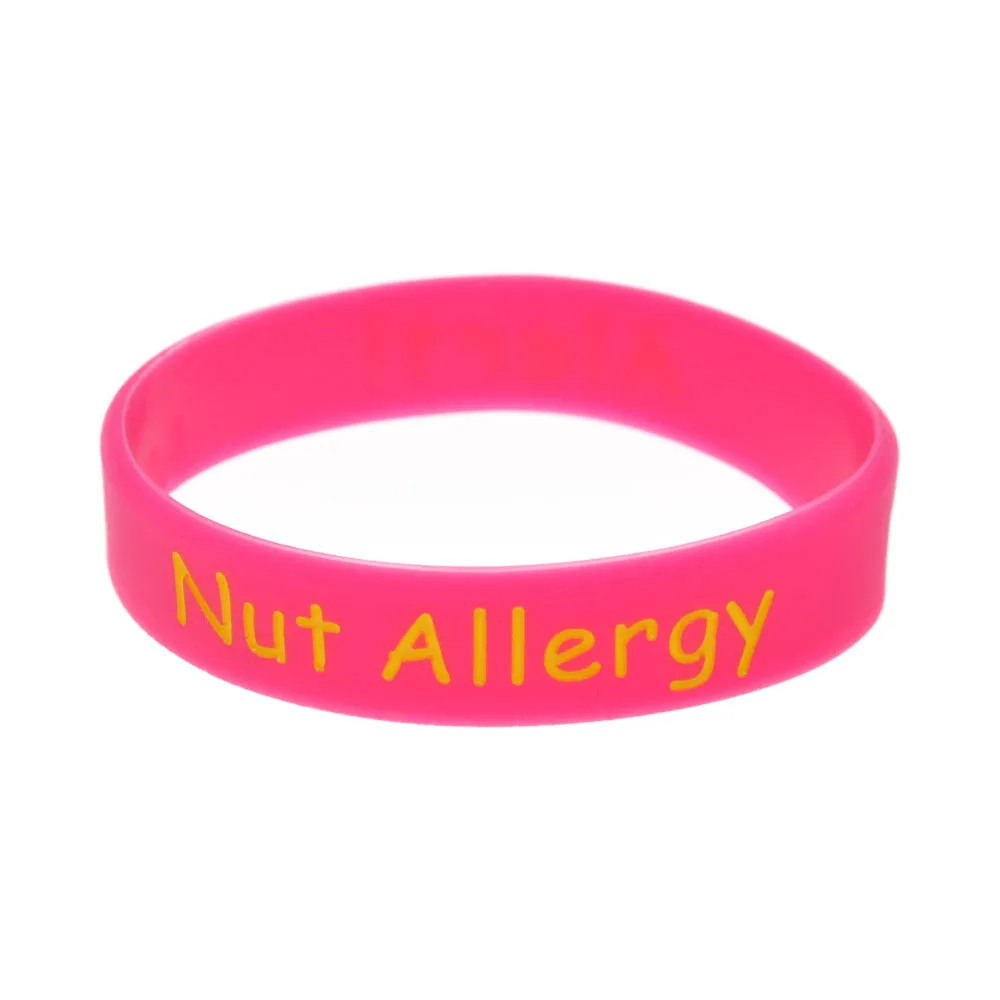

50 PCS Alert Nut Allergy Silicone Bracelet Protect Your Kids at Any Time