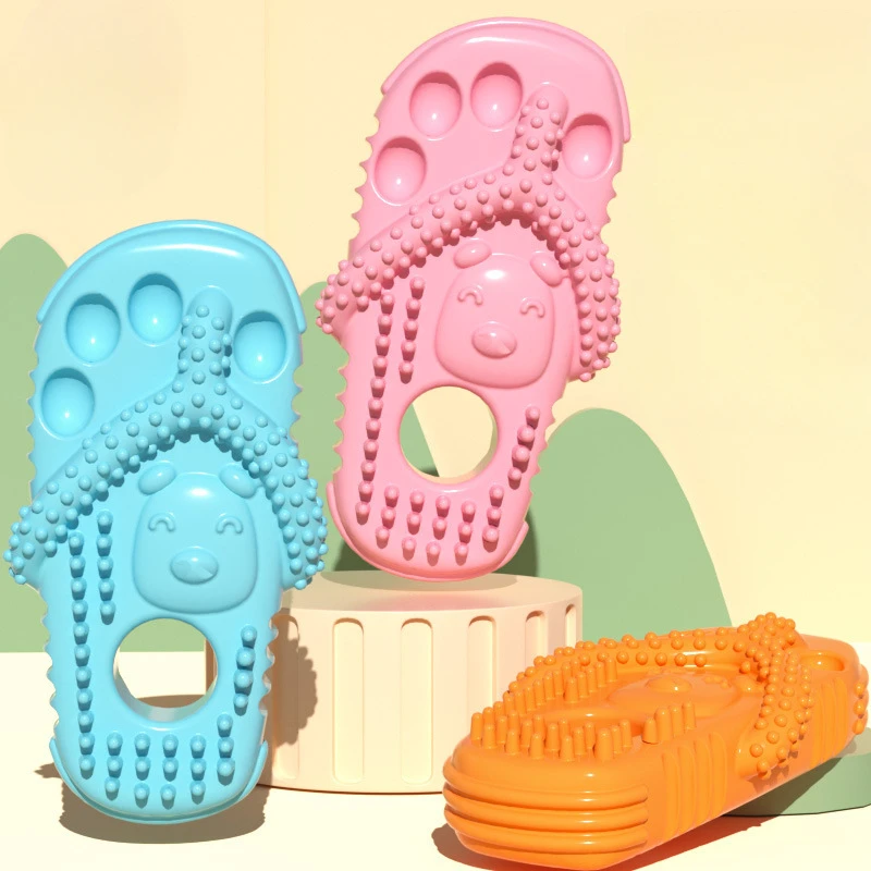 

Teeth Sharpening and Cleaning Tools, Bite Resistant Slippers, TPR Material, Multi-Color Puppy Oral Cleaning Toys, New