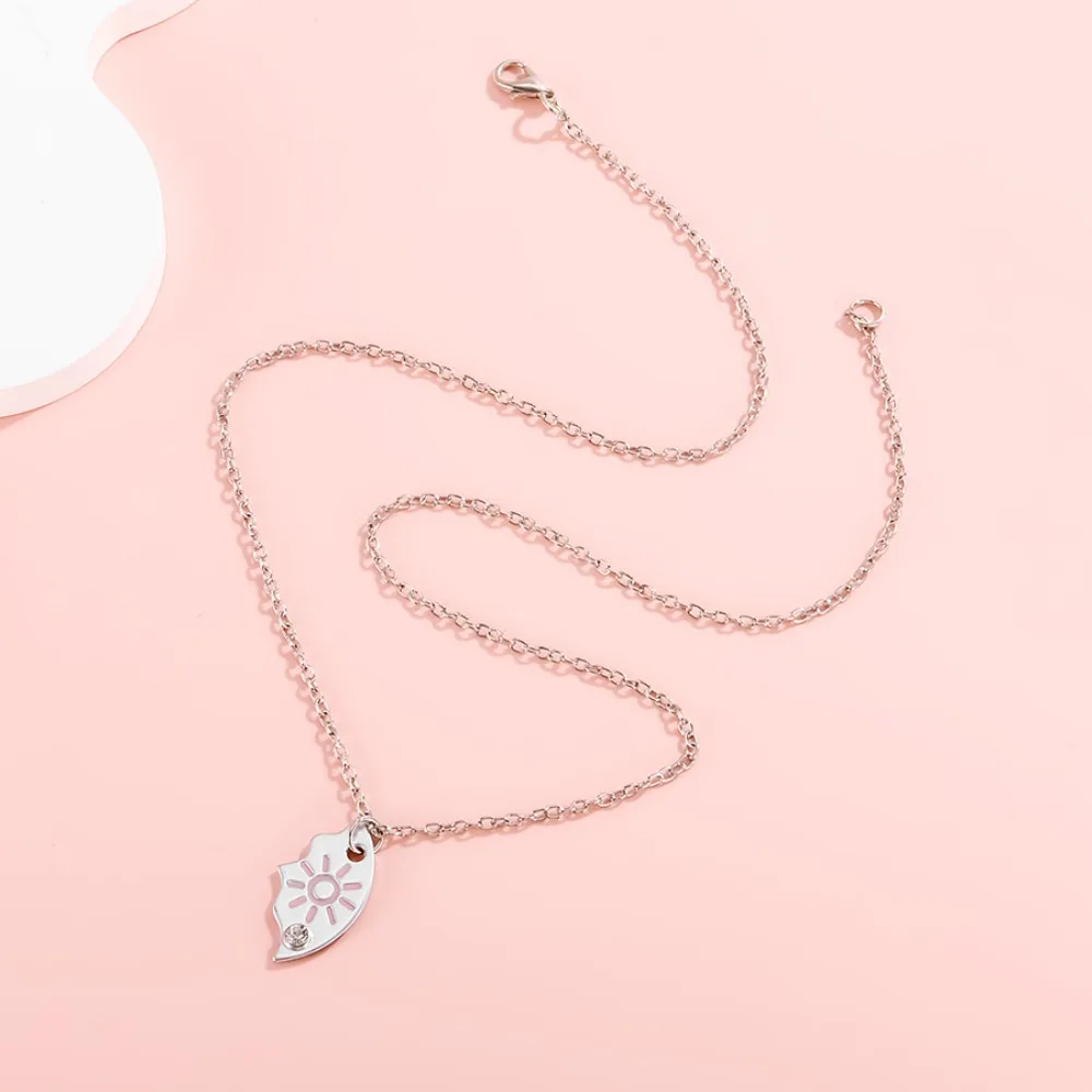 3 шт. ожерелье в форме пиццы солнце звезда луна из сплава с лучшим другом