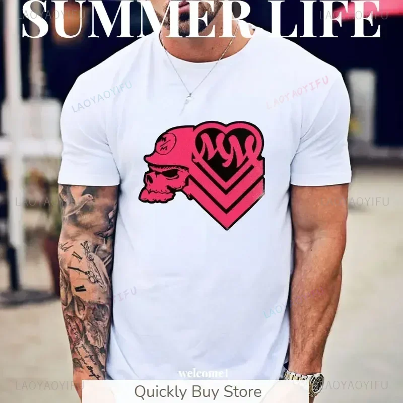 Хлопковые футболки с металлическим черепом Mulisha Harajuku Army 100 Гаран мужская одежда