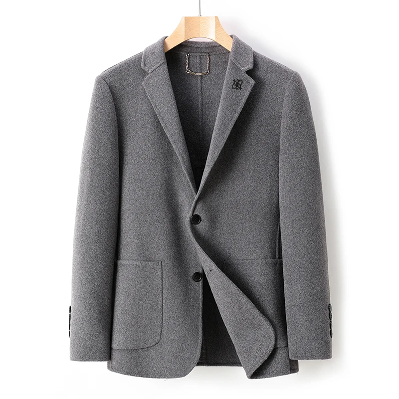 

2023 New Men's Business Double-sided Fleece Youth Leisure Tweed Hosted Small Suit Korean Version of The West Coat Wedding Blazer