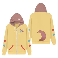 hololive vtuber inugami korone cosplay hoodie 3d printed hooded sweatshirt men women casual streetwear zip up jacket coat