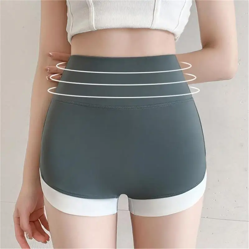 Летние тонкие шорты контрастных цветов леггинсы с завышенной талией можно