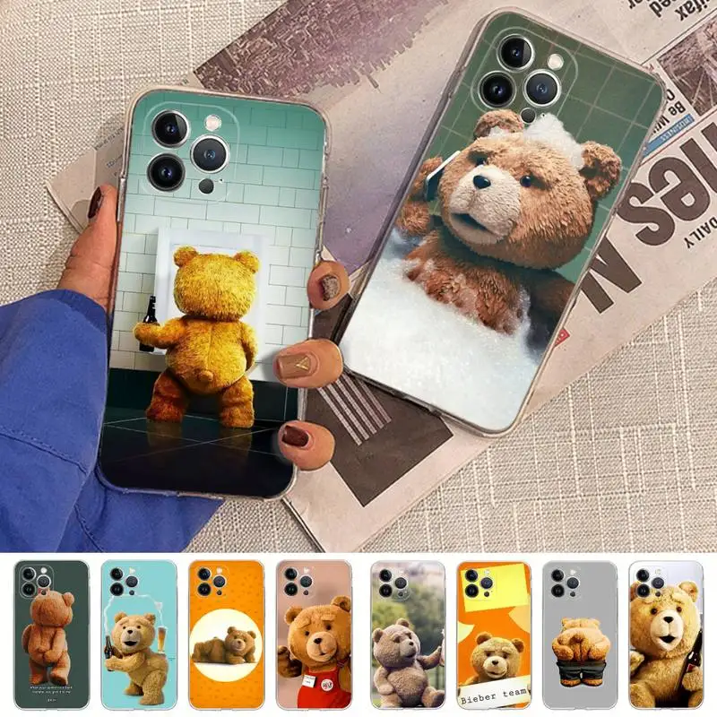 

Ted Bear Phone Case Silicone Soft for iphone 14 13 12 11 Pro Mini XS MAX 8 7 6 Plus X XS XR Cover