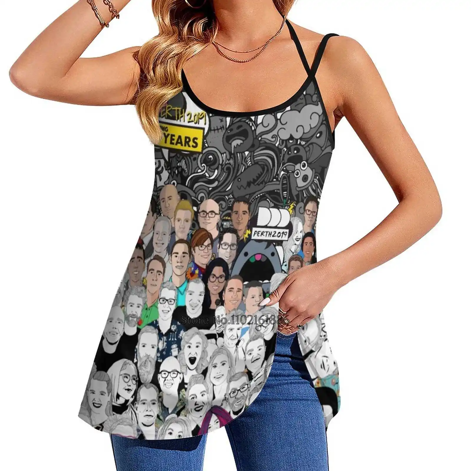 

Летние женские майки Ddd с пертом для празднования 5 лет, топы, рубашки без рукавов, топы на бретельках, базовые Топы dddперт Dddperth2019