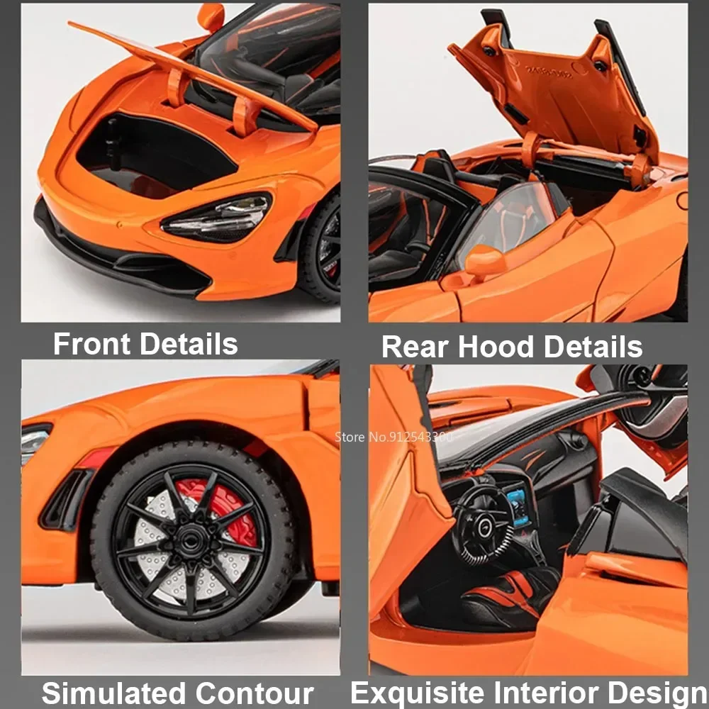 1:24 масштаб 720S игрушка модель спортивного автомобиля амортизирующий сплав литые