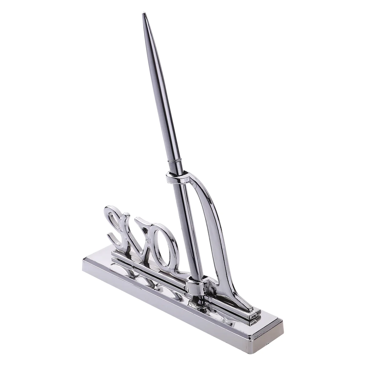 

Wedding Signing Pen with Silver Plated Metal Love Holder Party Pen Set (Silver)