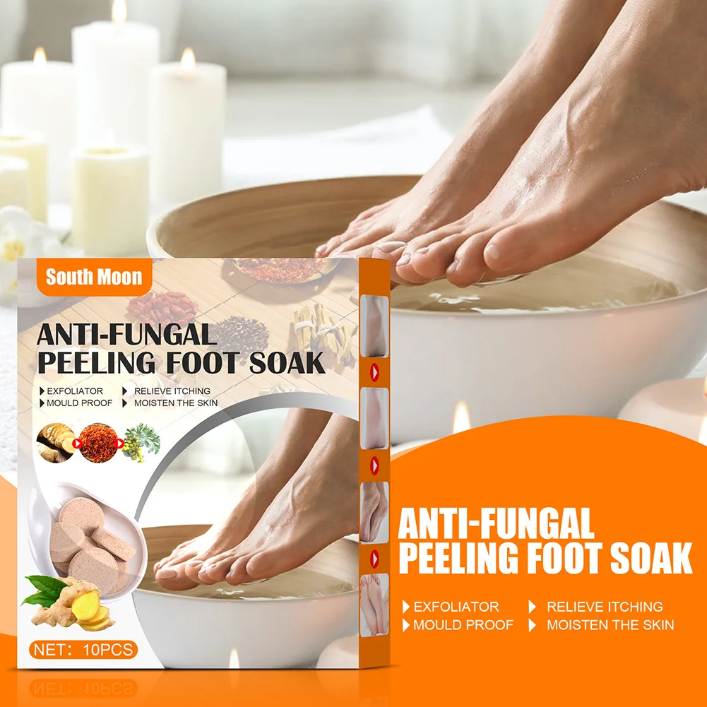 

10pcs Ginger Anti-Fungal Foot Soak Tablets Stress Relief Skin Softening Callus Remover Foot Peeling Bathing Tablets Foot Care