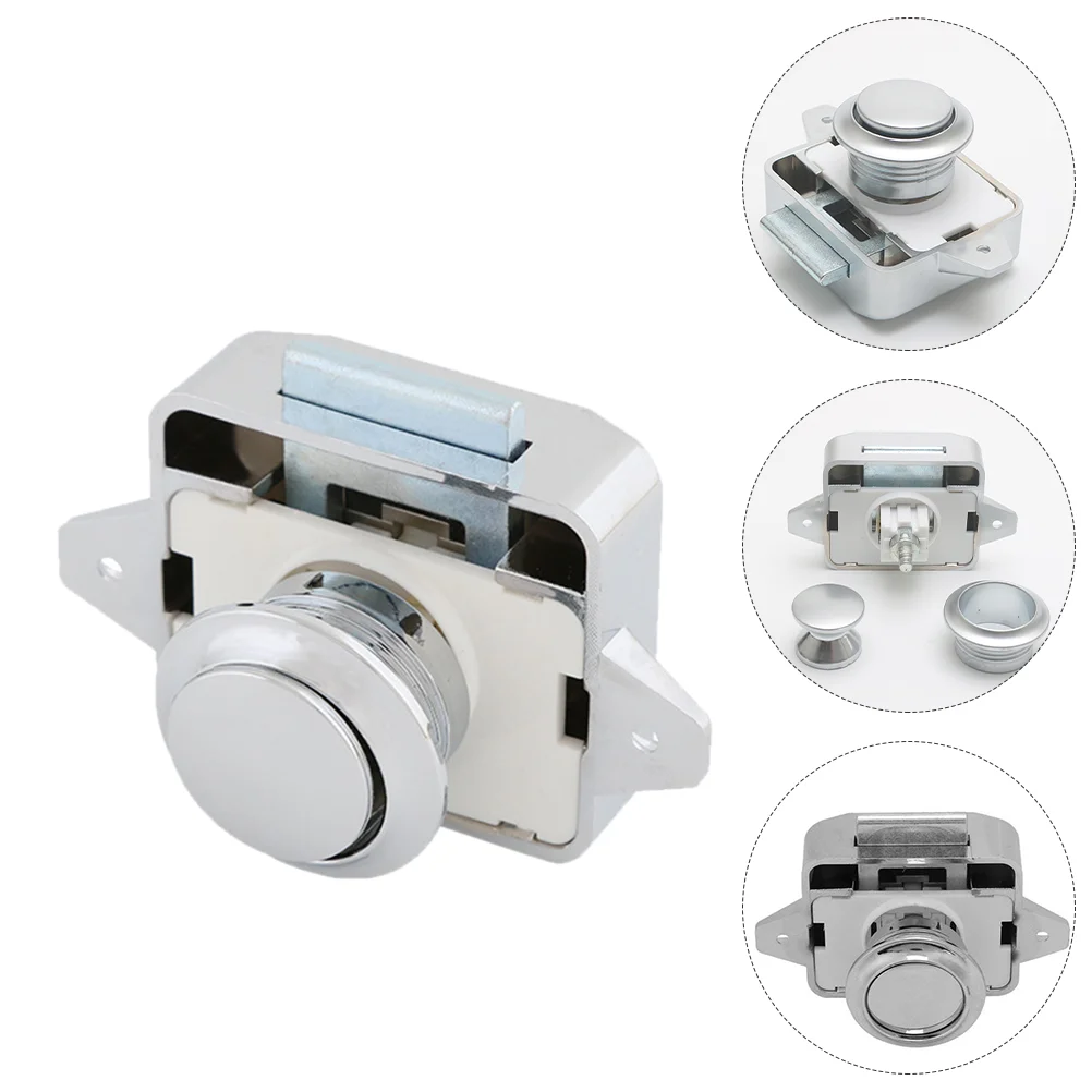

Button Lock Catch Door Locks Push Rv Cabinet Wardrobe Keyless Cupboard Metal