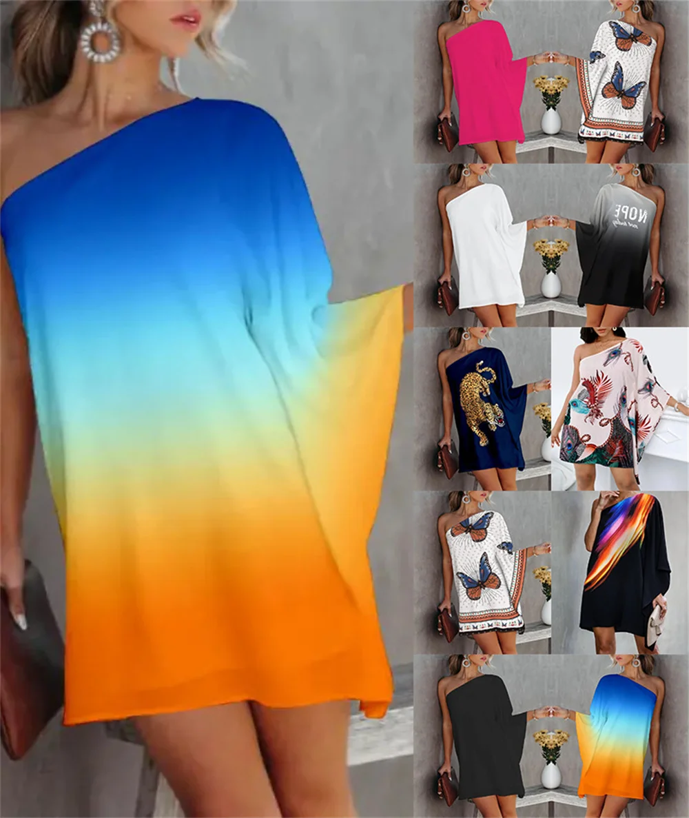 

Женская мини-юбка на одно плечо, с диагональным вырезом