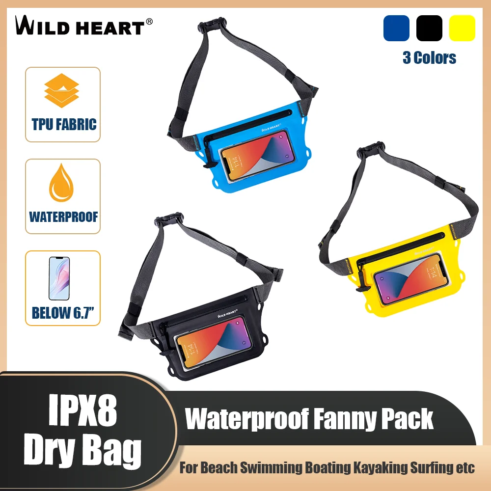 WILD HEART IPX8 Waterproof Dry Bag Diving Waist Bag Depth Of 10 Meters Underwater For Swimming Surfing Beach Boating for iphone