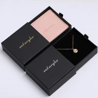 50 Pcs black carton jewelry box custom personalized logo chic small packaging bag large capacity drawer cardboard Necklace
