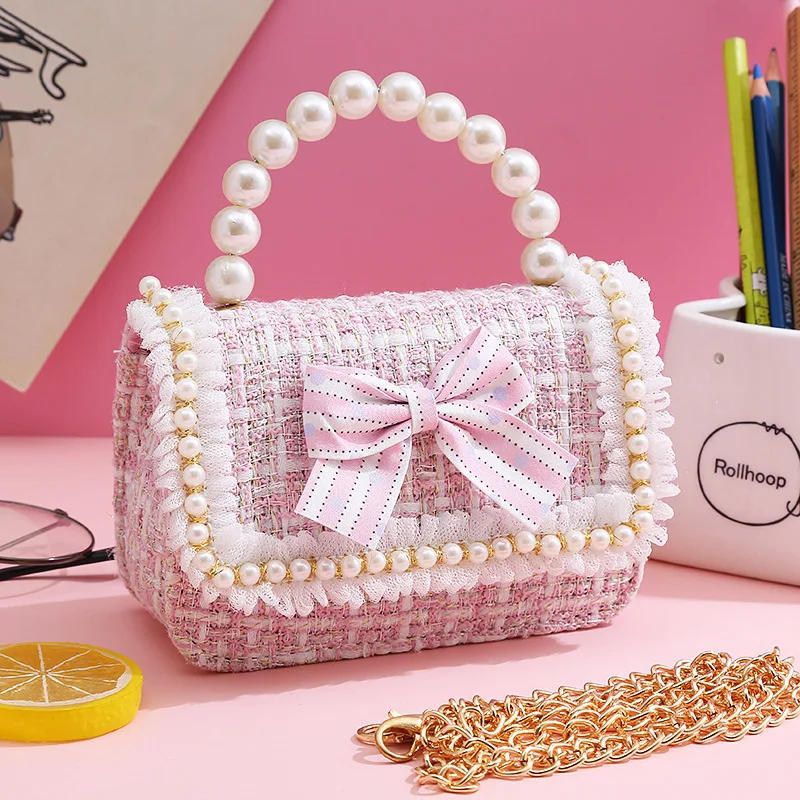 2023 New Girls Princess Crossbody Bag Cute Kids Lace Coin Wallet Pouch Kawaii Baby Bowknot Clutch Purse Bag Gift