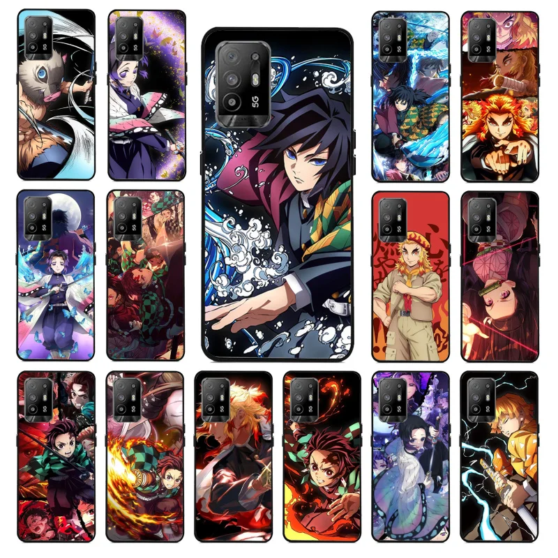 

Demon Slayer kimetsu no yaiba Anime Phone Case for OPPO A54 A74 A94 A53S A9 A5 A15 A16 A91 A96 A76 Reno8 8Pro Reno2 Z