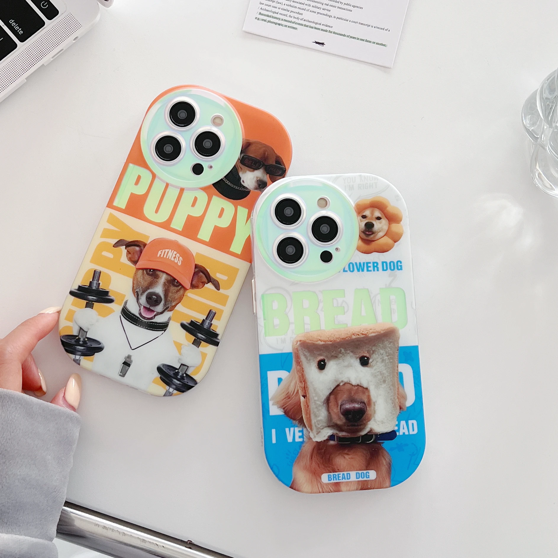 

Cute Animation Puppy Bread Fat Circle Small Fresh Creative Unique Popular Iphone 11 12 13 14 Pro Max Full Coverage Phone Case