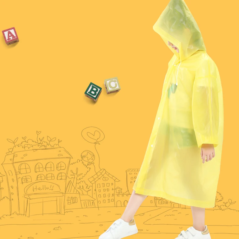Одноразовая ветровка дождевик детский непромокаемый плащ для кемпинга и