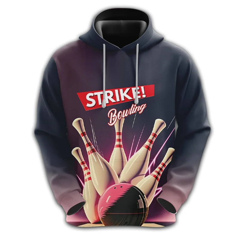Strike Bowling Graphic Sweatshirts Fashion Game Club Hoodies For Men Clothes Harajuku Sport Long Sleeve Hoodie Tracksuit