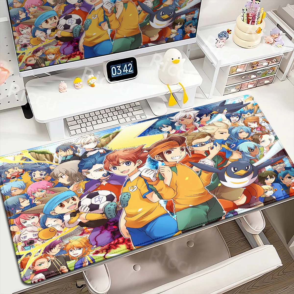 Большой размер ковер с аниме Inazuma Eleven компьютерный коврик для мыши XXL Блокировка