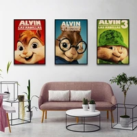 disney alvin and the chipmunks movie posters wall art retro posters for home aesthetic art wall painting