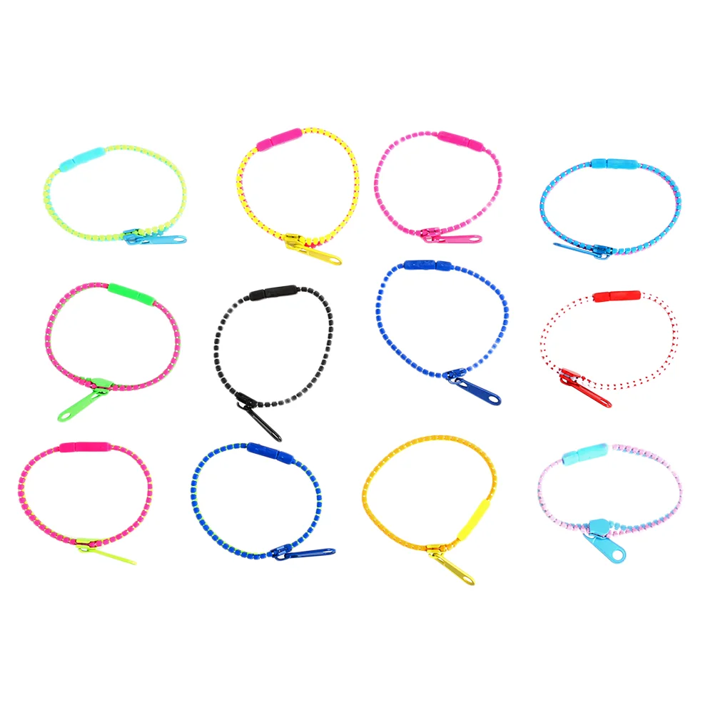 

50 Pcs Bracelet Toy Kids Favors Bulk Fidget Toys Party Prizes For Classroom Playset Zipper Sensory