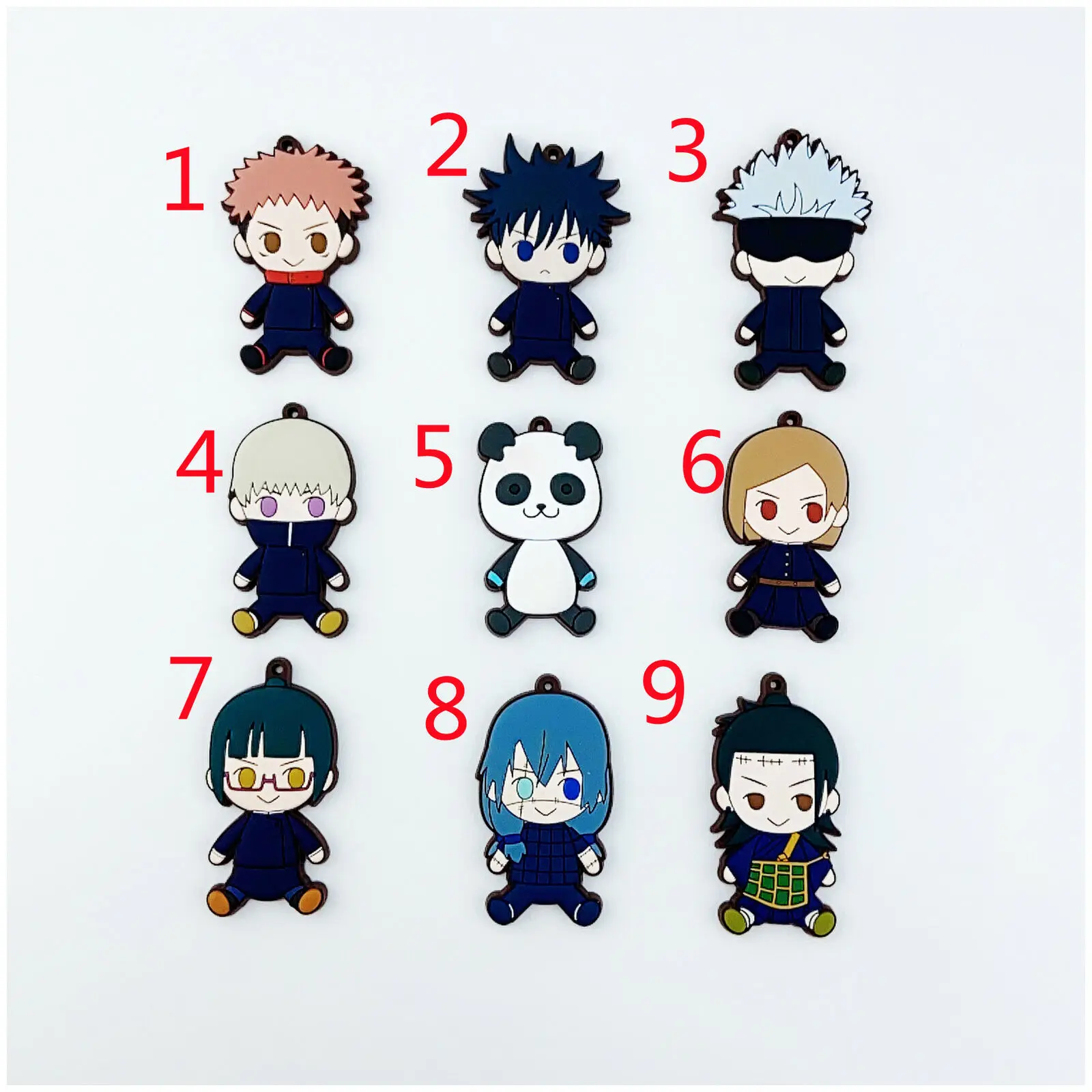 

Jujutsu Kaisen Three-dimensiona Anime Rubber Keychain Key Ring Race Straps Cosplay