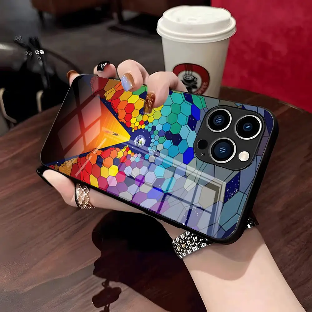 Фото Стильный чехол для телефона M-MUSE Band для iPhone 17 Pro Max, 15 Pro, 16, 14 Plus, 12, 13 Mini, 11 Pro, противоударный, со стеклянной крышкой №2