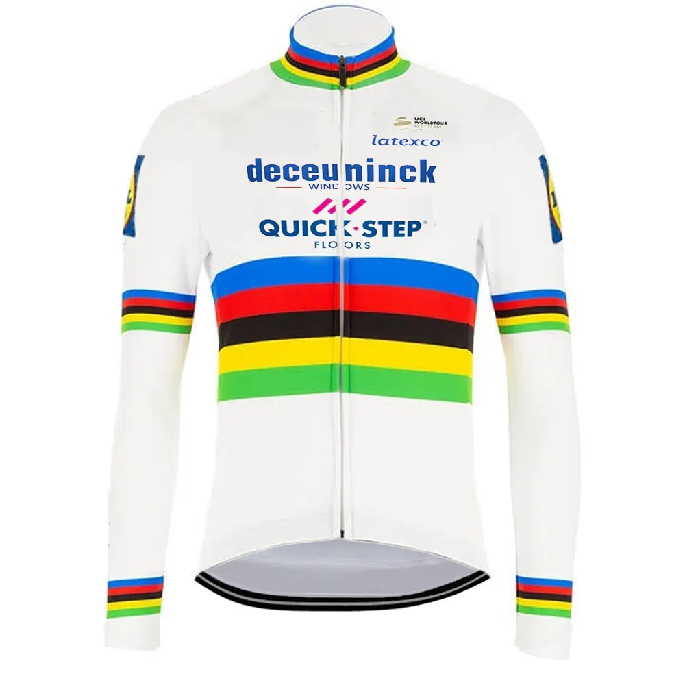 

Winter World Champion Cycling Jersey Julian Alaphilippe QUICK STEP Cycling Clothing Long Sleeve Road Bike Shirt MTB Maillot