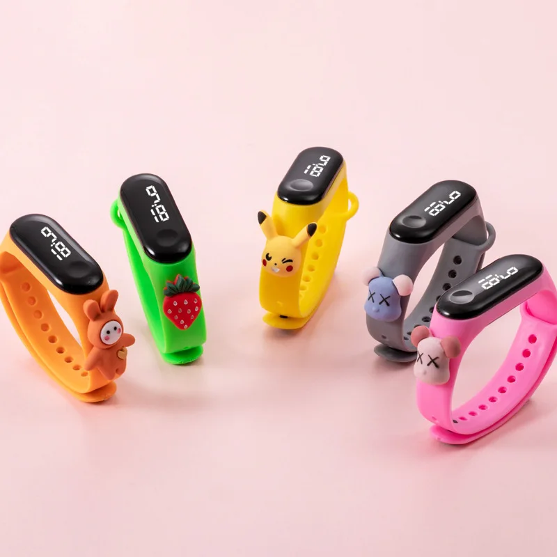 

Pokemon Pikachu LED Watch 50m Swimming Waterproof Cartoon Children's Electronic Watch Bracelet Middle School Student Gift Doll