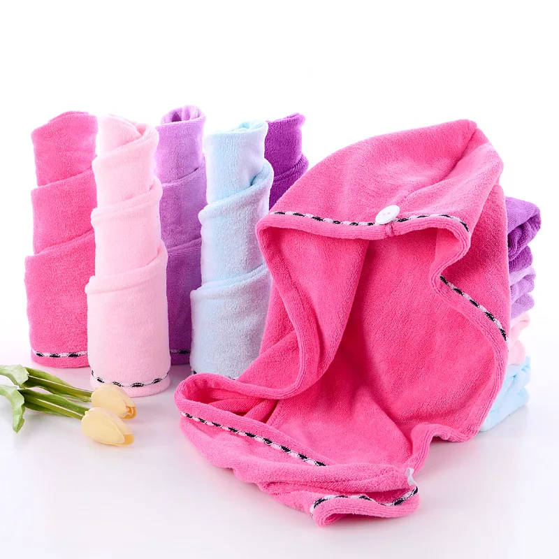 

Microfiber hair towel Dry Hair Cap Absorbent hair towel wrap Thicken Quick Dry Hair Hat Cap Turban Head Wrap Bathing Tools