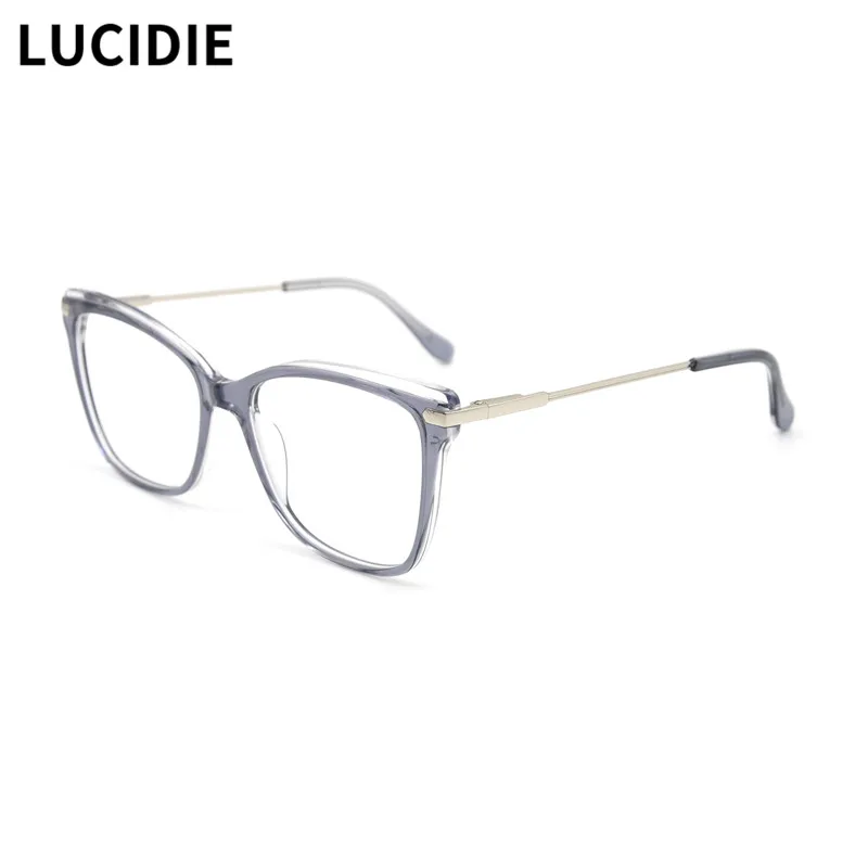 

LUCIDIE Fashion Women Acetate Glasses Frame Retro Style Female Square Classic Design Eye Myopia Prescription Eyeglasses HG8312